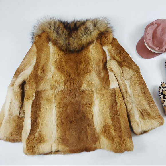 FINAL Vtg 70s Fur Boho Oversized Coat M - Picture 7 of 8